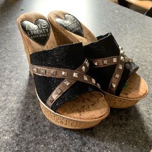 LOVE and LIBERTY Cork Wedge. Made in USA!